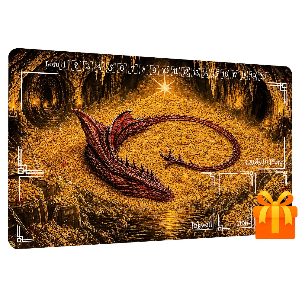 Dragon's Treasure Playmat for Card Games